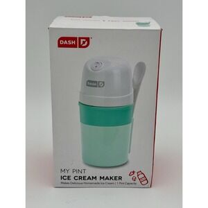 DASH My Pint Ice Cream Maker Aqua White 1 Pint Sorbet Frozen Yogurt Open Box